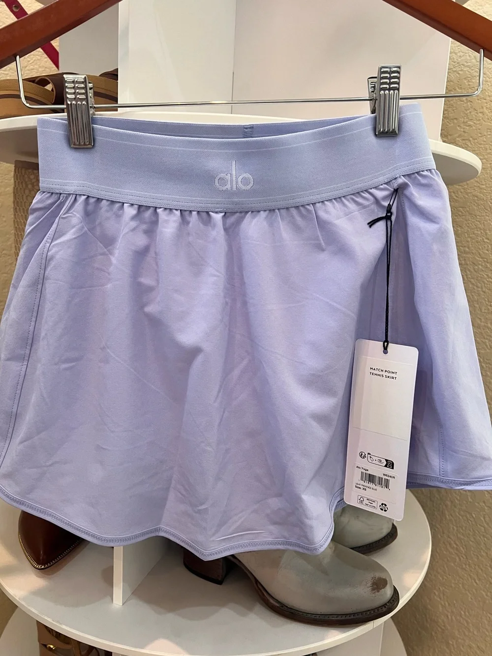 ALO Match Point Tennis Lounge Pickleball Athleisure Skirt Providence Blue XS NWT